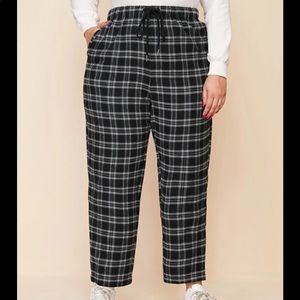 plaid drawstring pants